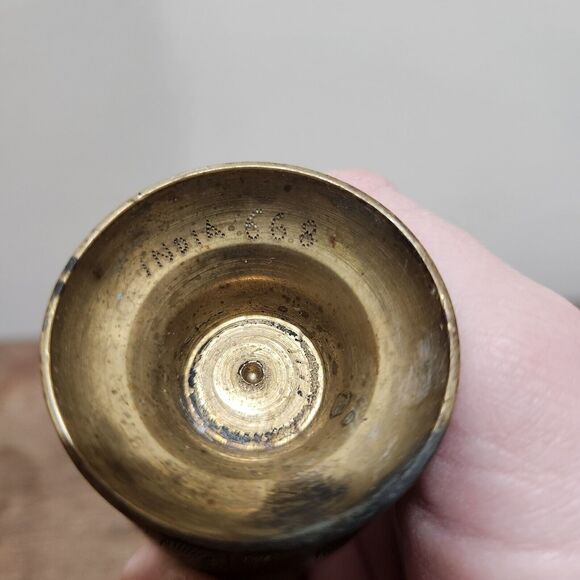 VTG MCM Brass Pitcher Etched Opium Knick Knack Bud Vase Tea - Picture 6 of 8